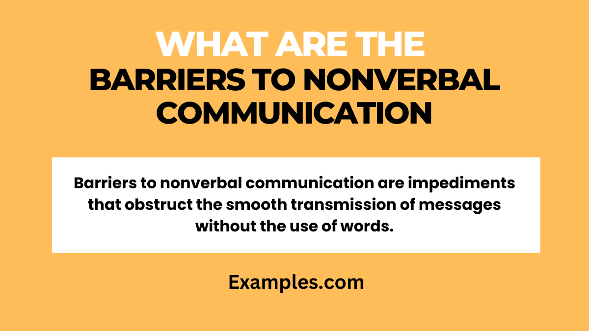 what are the barriers to nonverbal communication