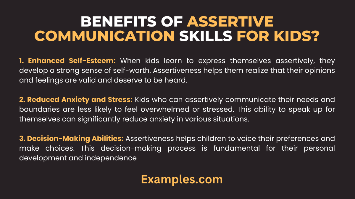 what are the benefits of assertive communication skills for kids