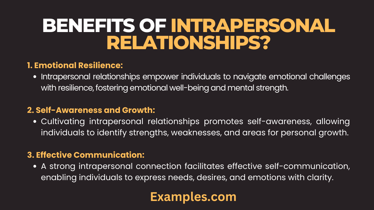 what are the benefits of intrapersonal relationships