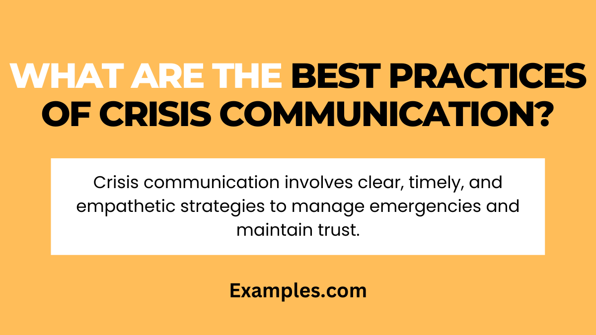 what are the best practices of crisis communication