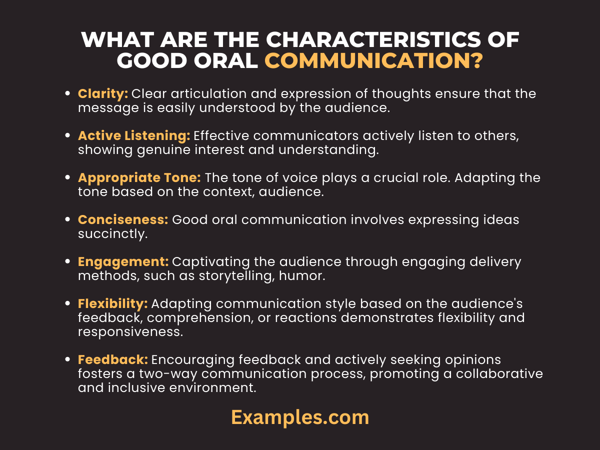 what are the characteristics of good oral communication 2