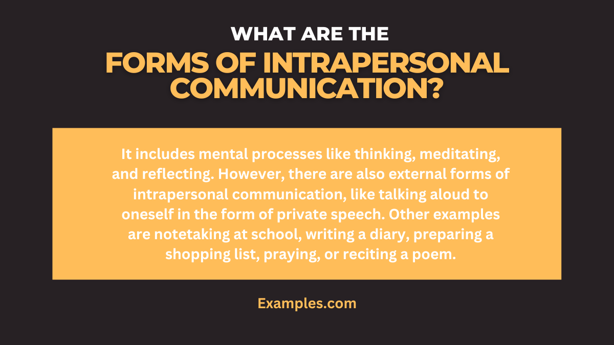 what are the forms of intrapersonal communication