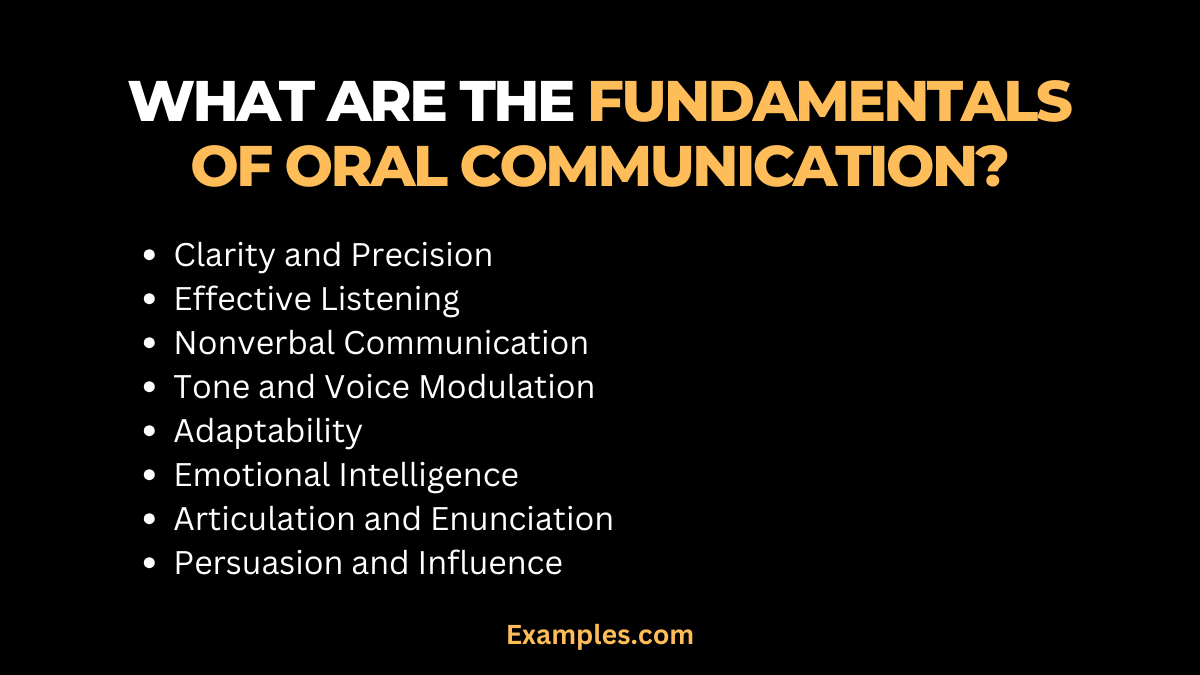 what are the fundamentals of oral communication