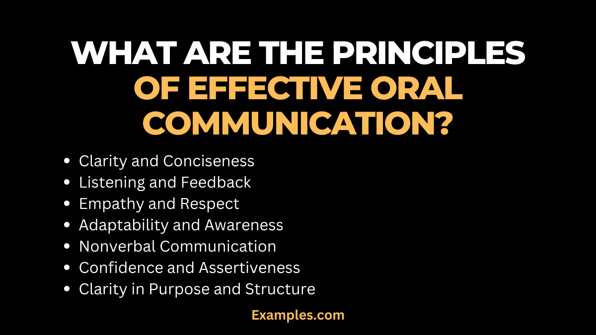what are the principles of effective oral communication