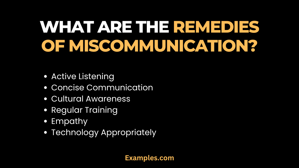 what are the remedies of miscommunication