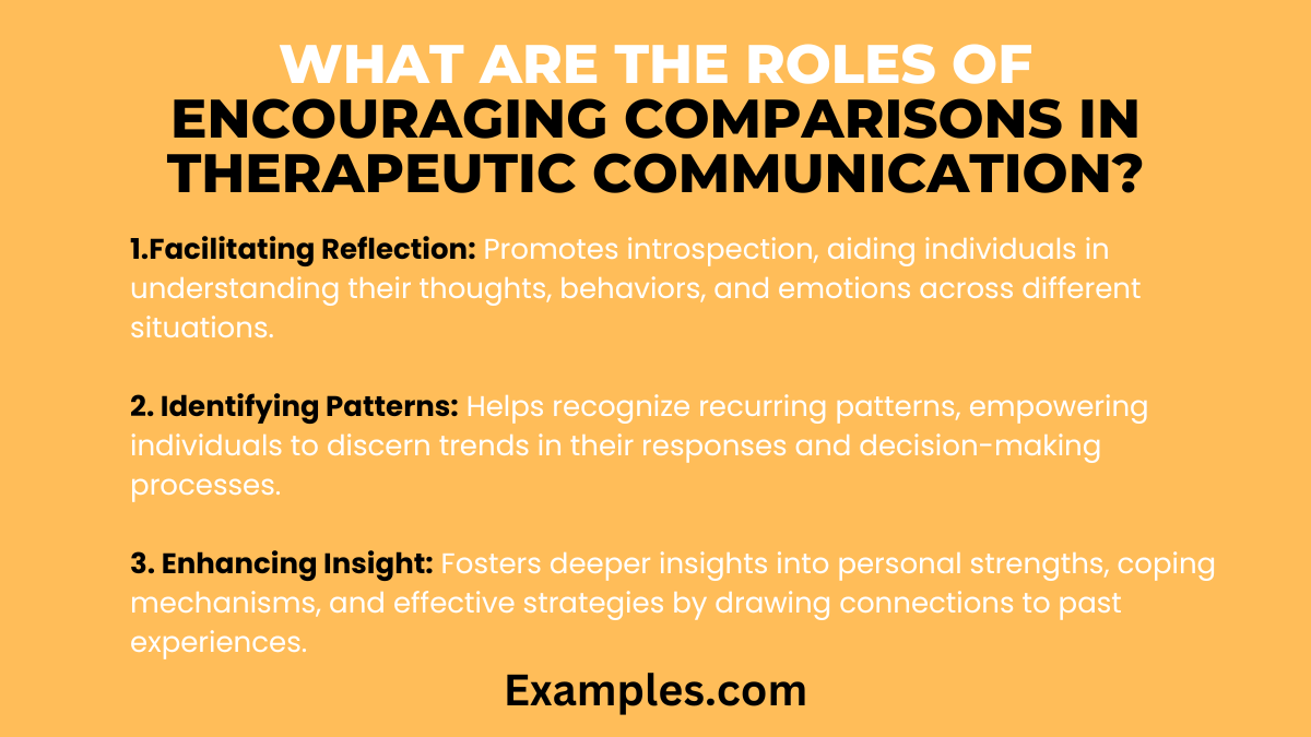 Encouraging Comparisons in Therapeutic Communication 19+ Examples