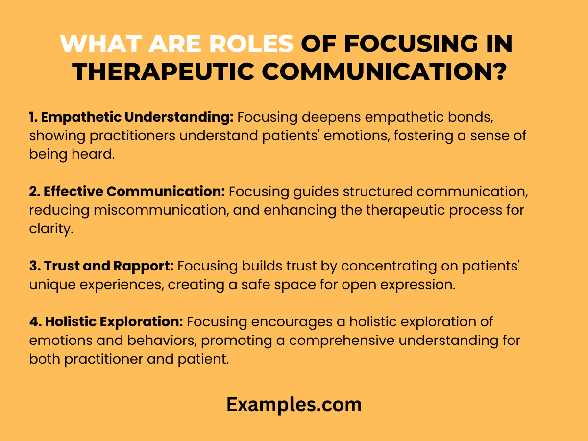 Focusing in Therapeutic Communication 19+ Examples