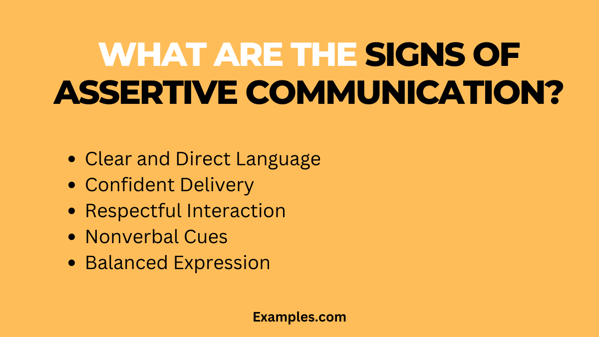 what are the signs of assertive communication