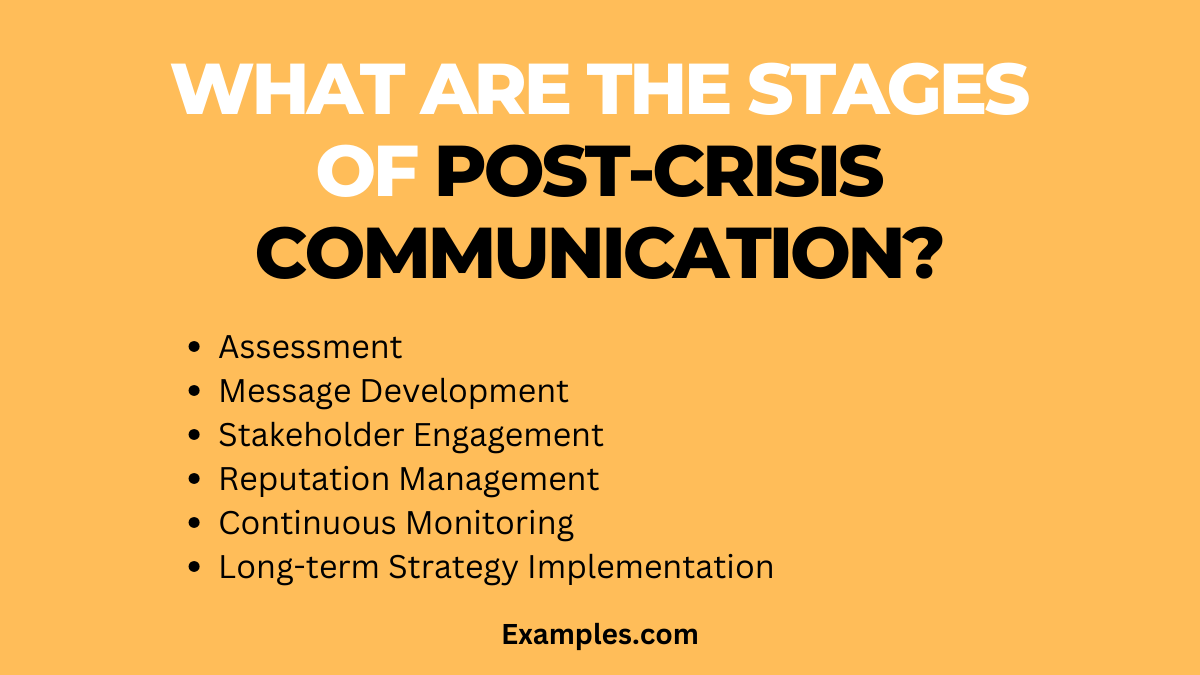 what are the stages of post crisis communication