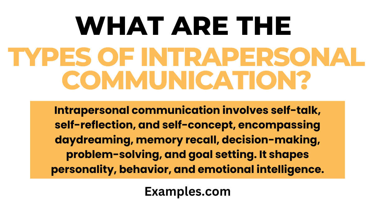 what are the types of intrapersonal communication