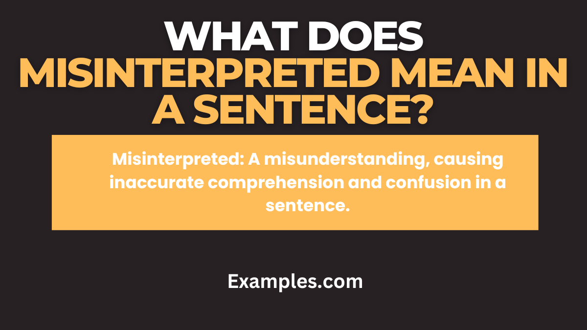 what does misinterpreted mean in a sentence