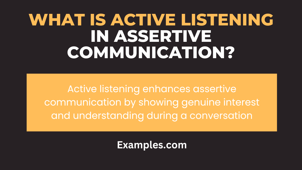 what is active listening in assertive communication