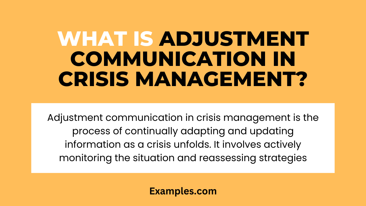 what is adjustment communication in crisis management