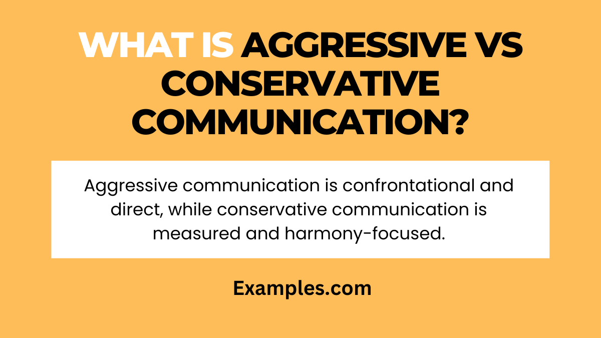 Aggressive vs Conservative Communication - 19+ Examples