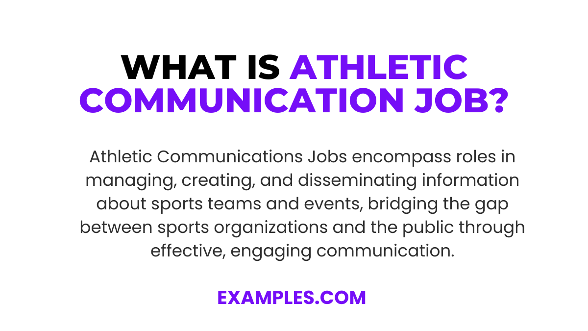 Athletic Communications Jobs 9+ Examples