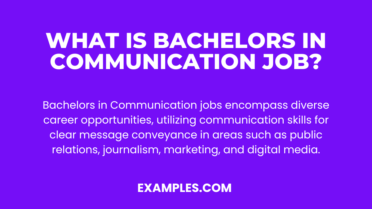 what is bachelors in communication job