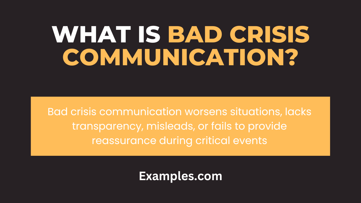 what is bad crisis communications