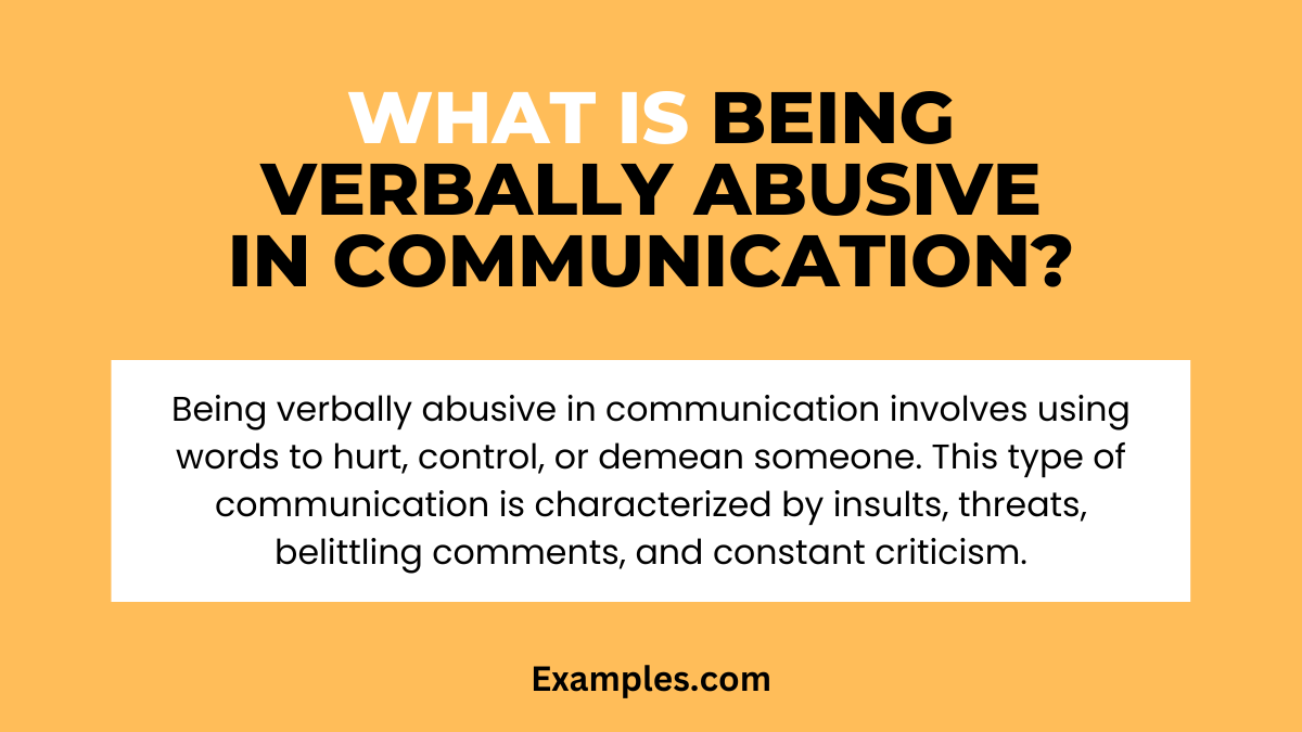what is being verbally abusive in communication