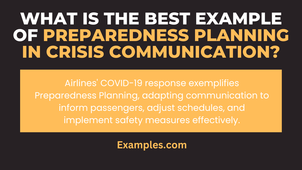 what is best example of preparedness planning in crisis communication