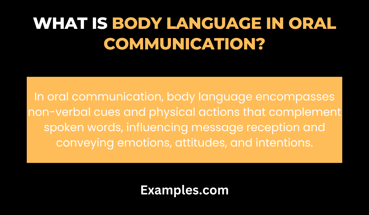 what is body language in oral communication