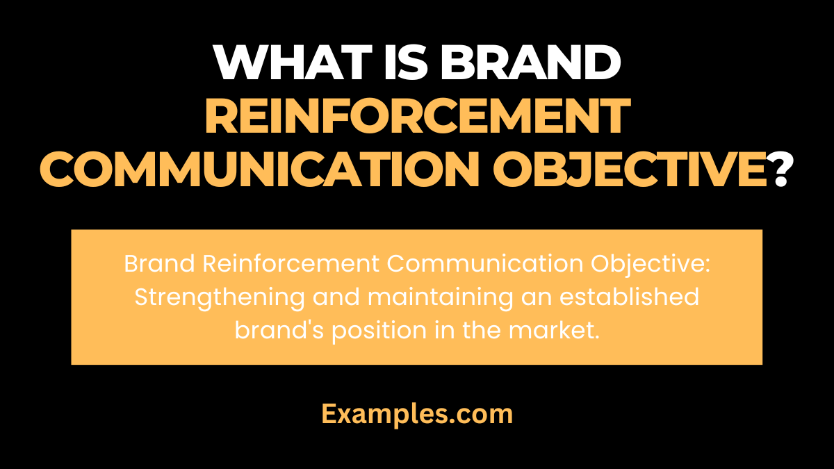 What is Brand Reinforcement Communication Objective