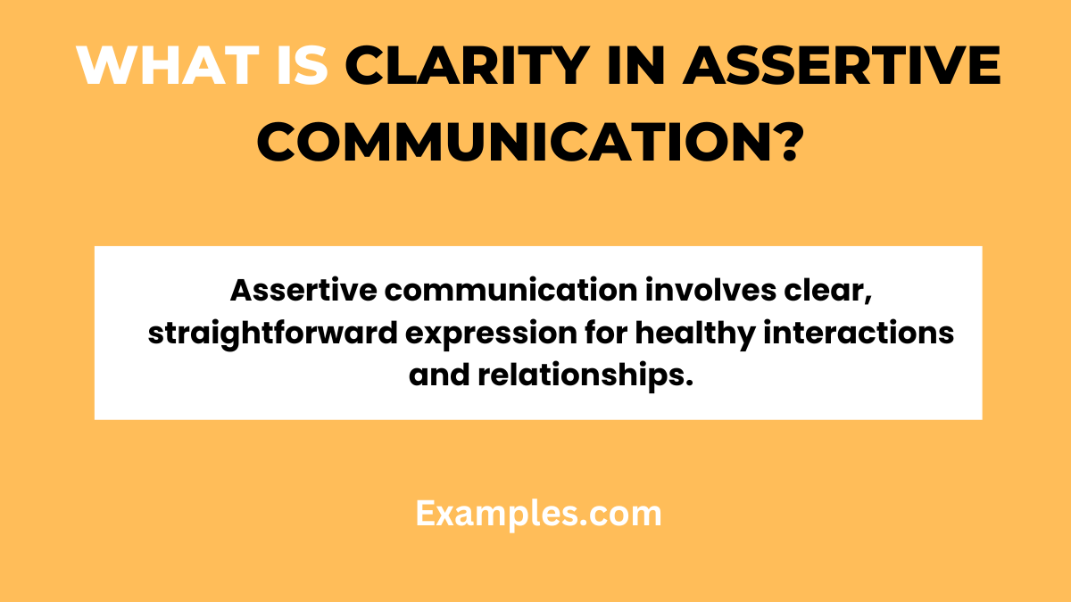 what is clarity in assertive communication