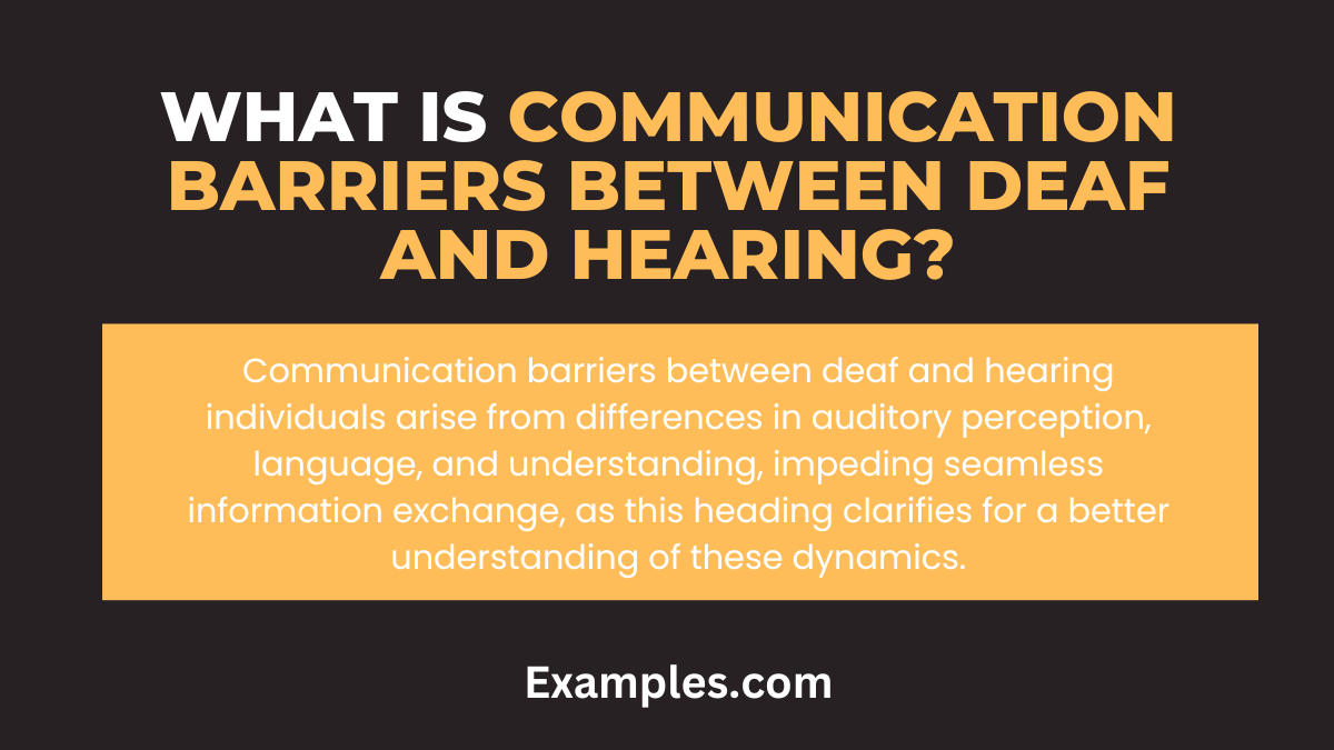 what is communication barriers between deaf and hearing
