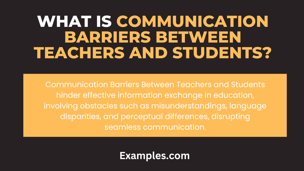 what is communication barriers between teachers and students