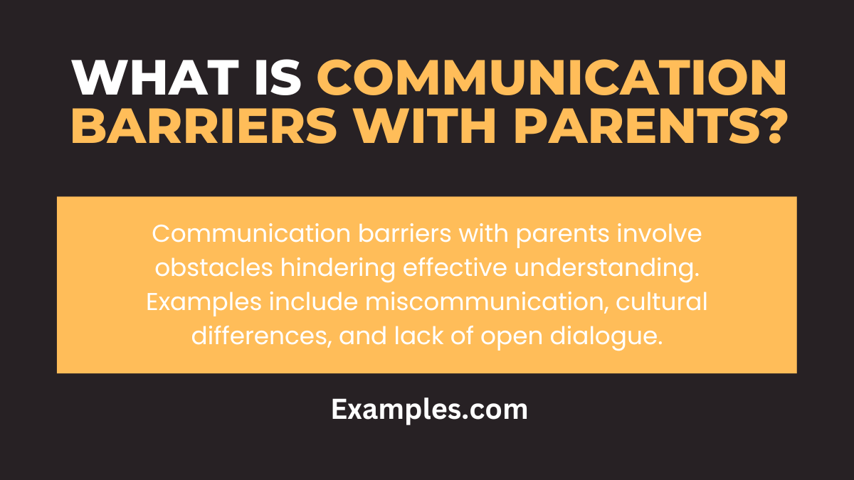 what is communication barriers with parents