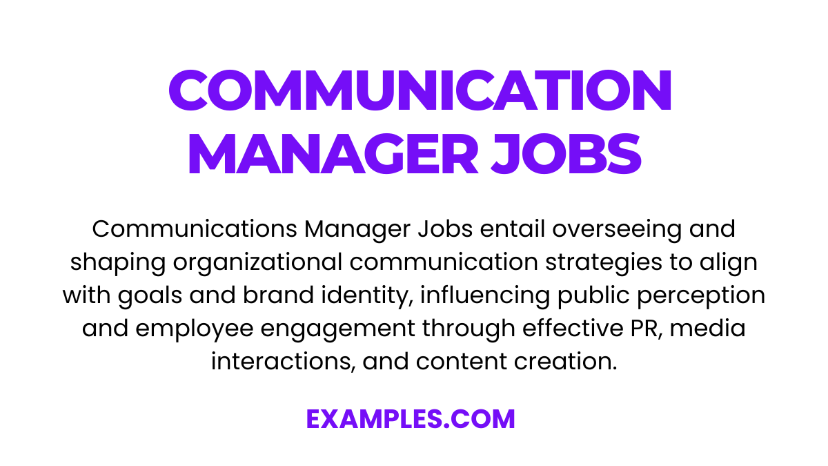 what is communication manager jobs