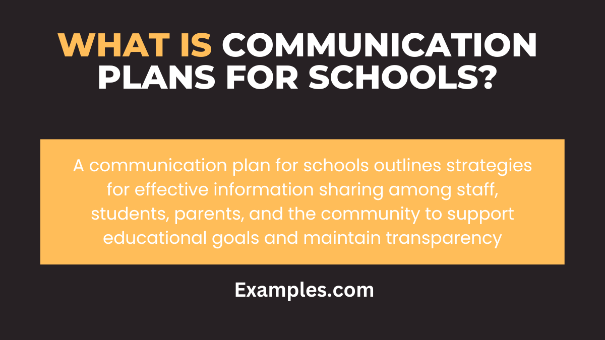 what is communication plans for schools