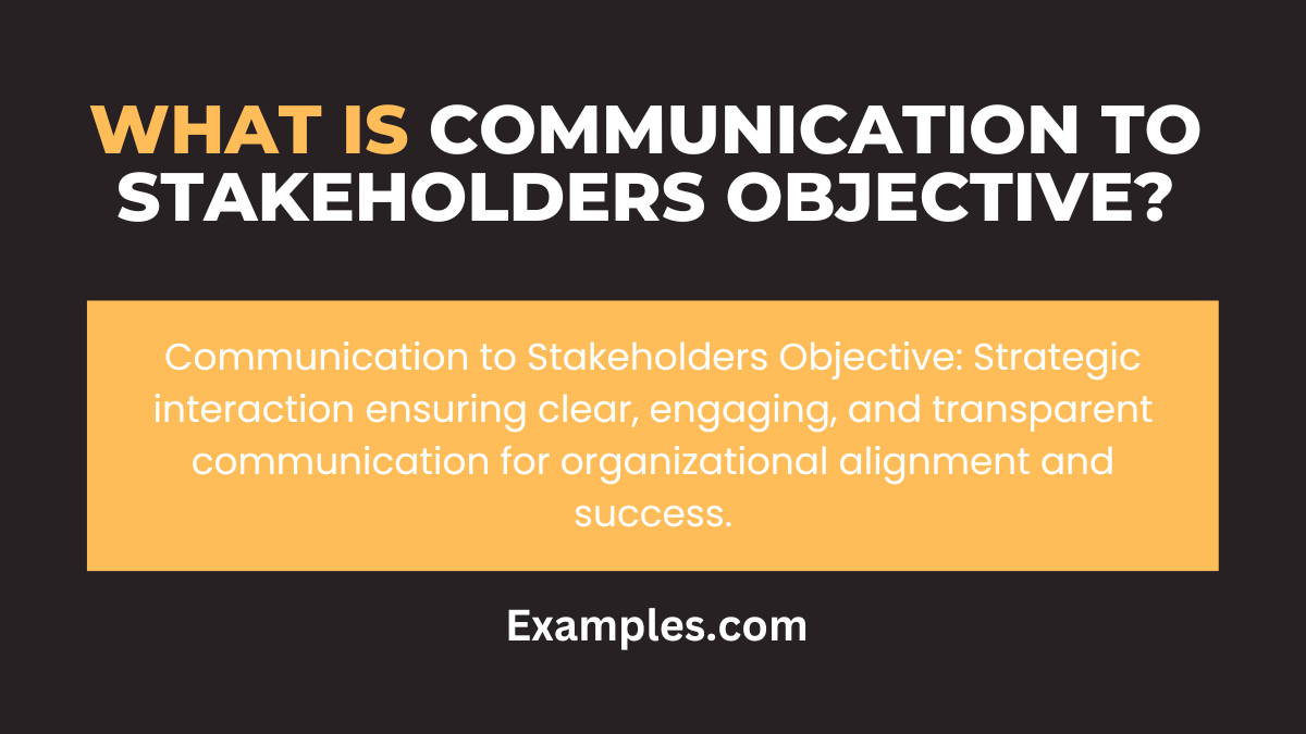 what is communication to stakeholders objective