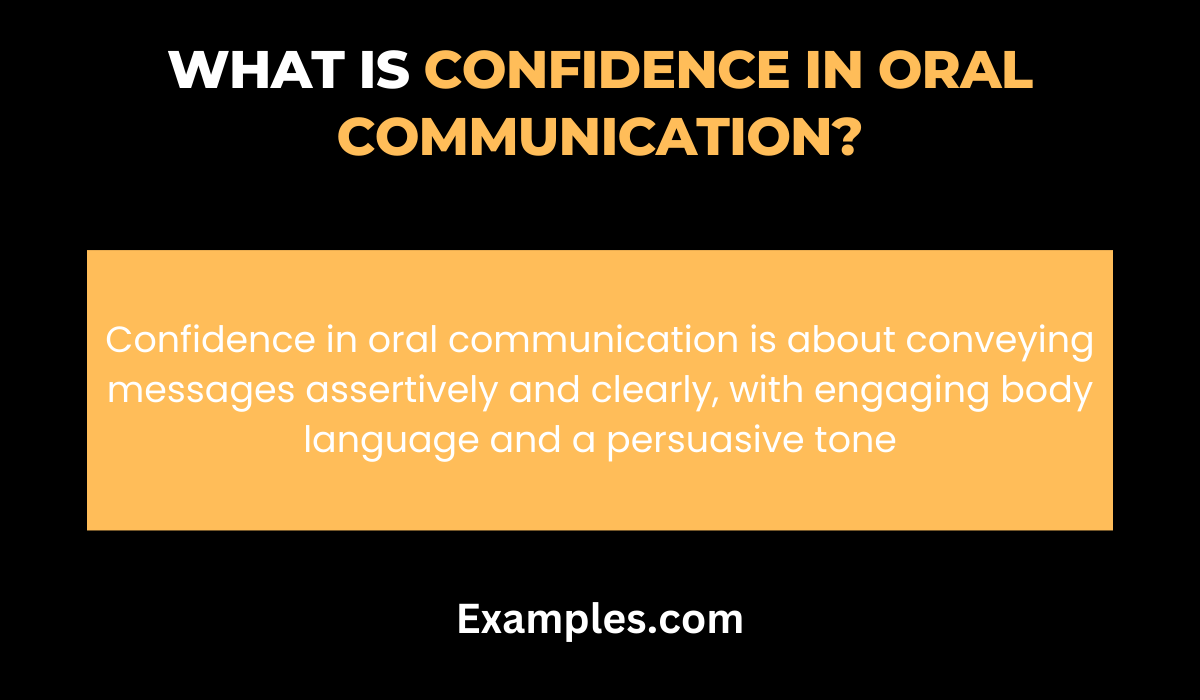 what is confidence in oral communication