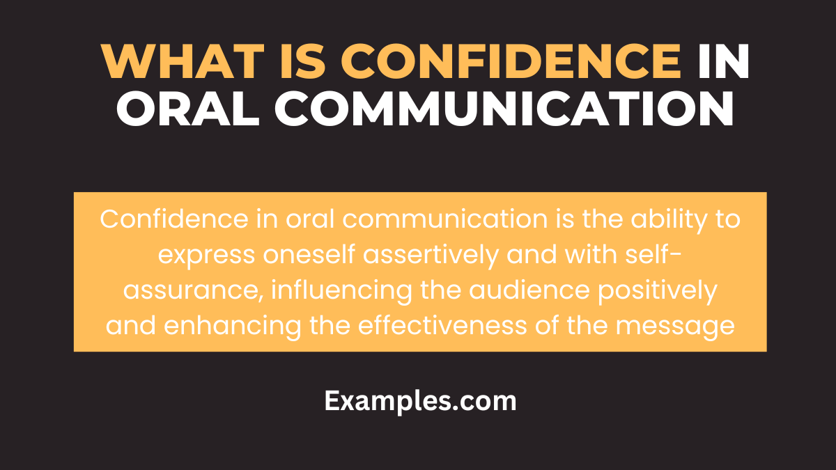 what is confidence in oral communication1