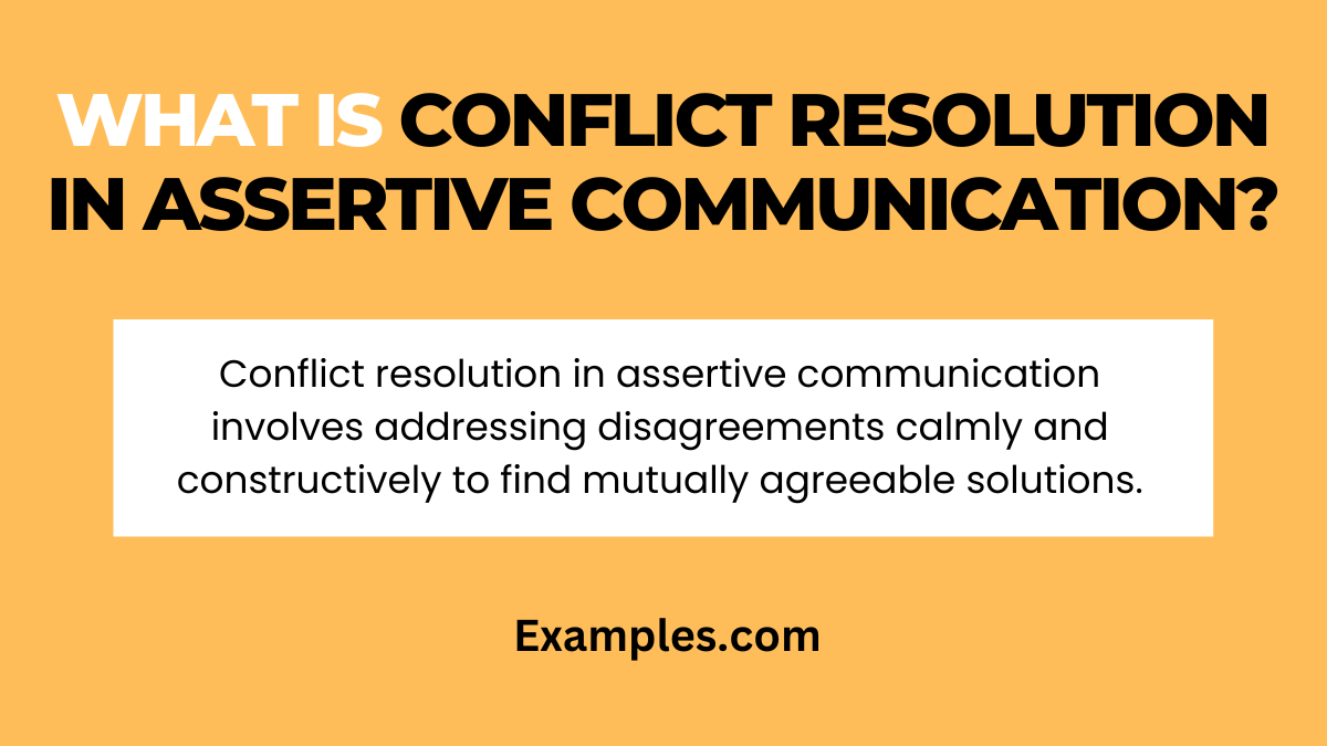 what is conflict resolution in assertive communication