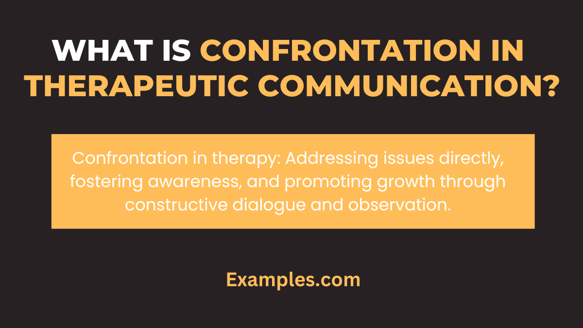 What is Confrontation in Therapeutic Communication