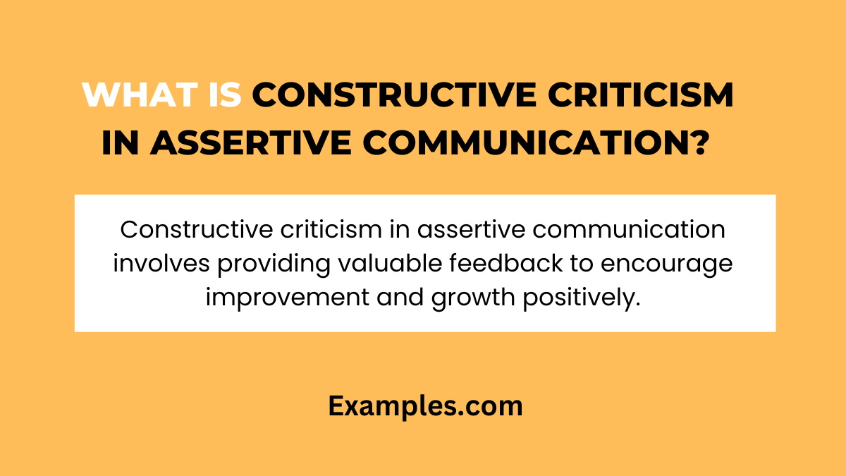 what is constructive criticism in assertive communications