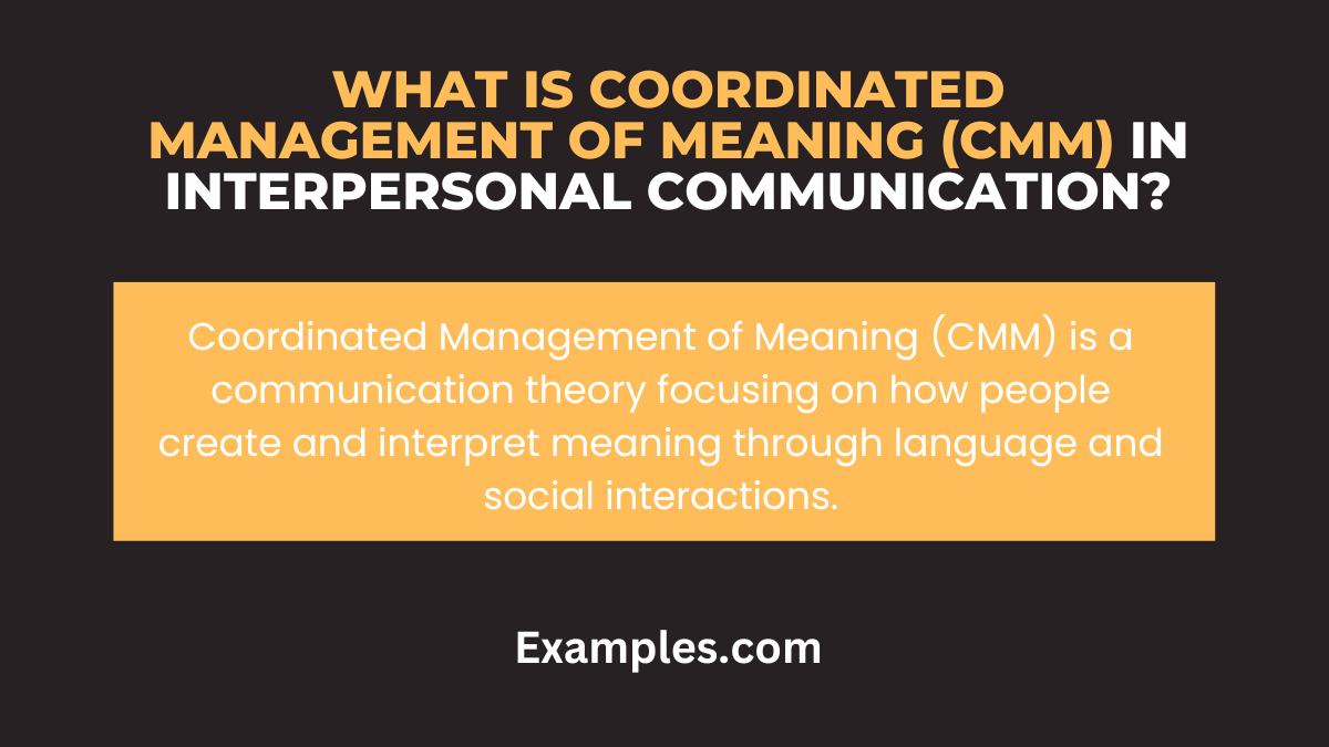 Coordinated Management of Meaning (CMM) in Interpersonal Communication ...