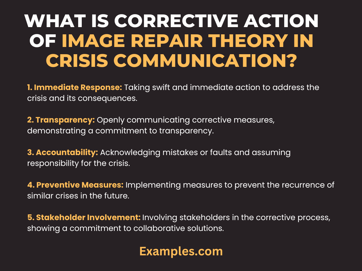 what is corrective action of image repair theory in crisis communication