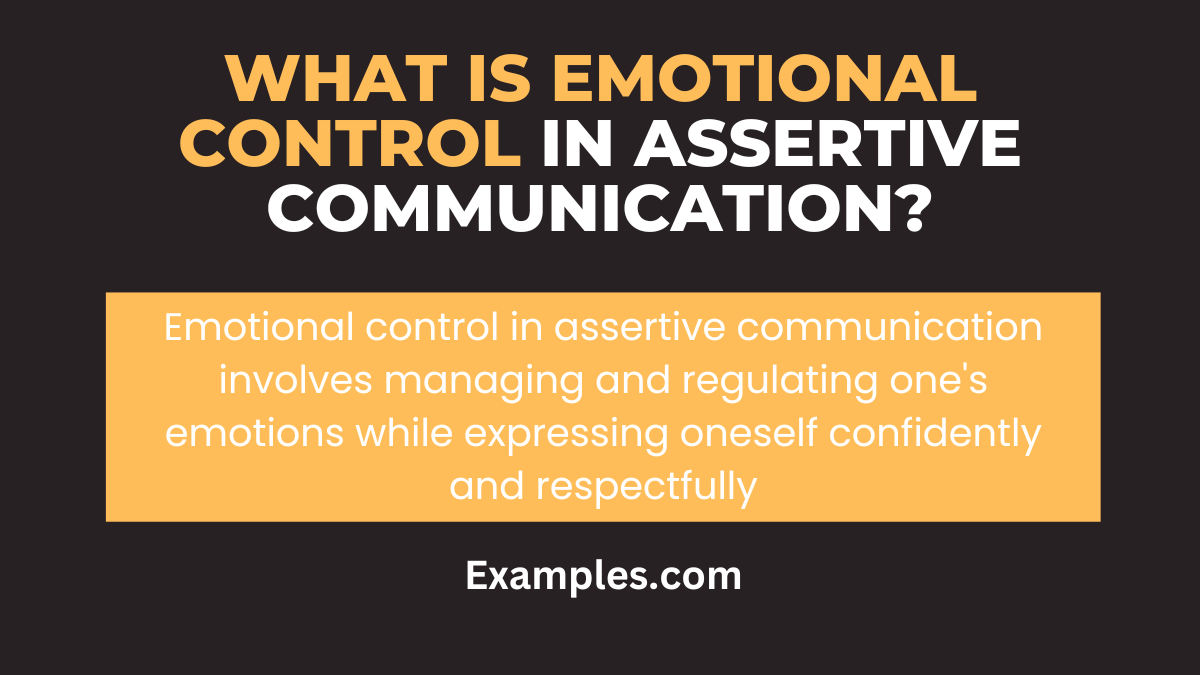 what is emotional control in assertive communication