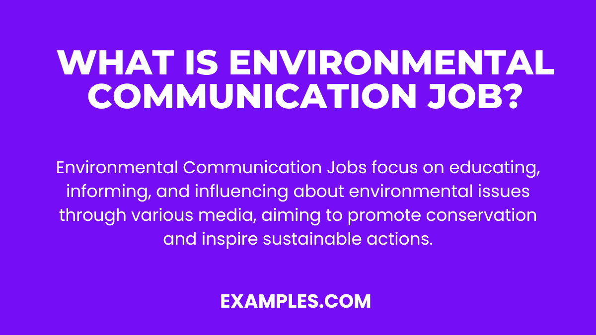 what is environmental communication job