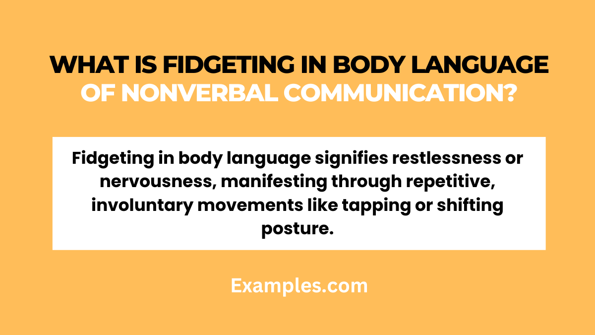 what is fidgeting in body language