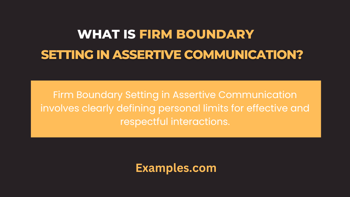 what is firm boundary setting in assertive communications