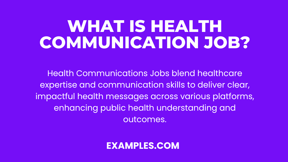 what is health communication job
