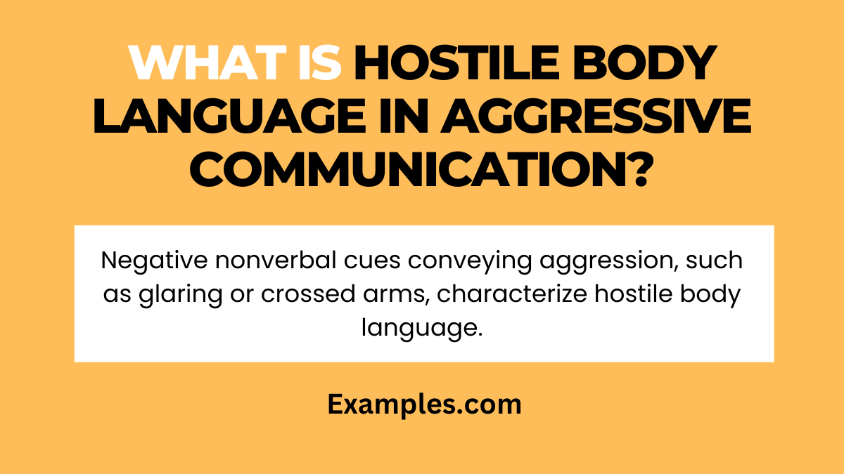 what is hostile body language in aggressive communication