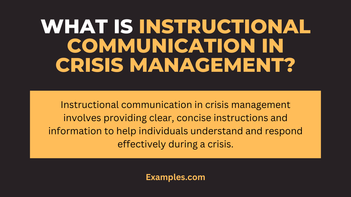 What is Instructional Communication in Crisis Management