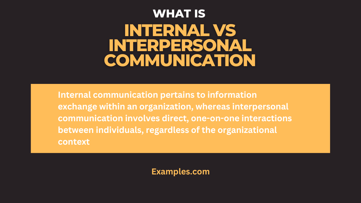 what is internal vs interpersonal communication