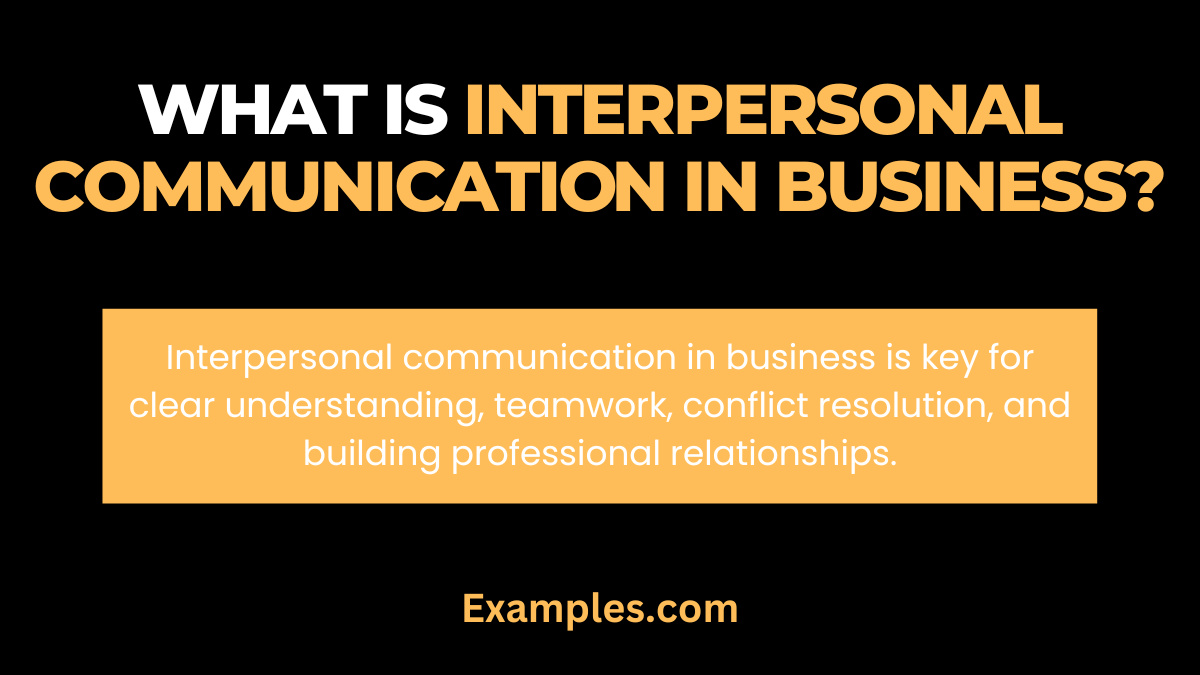 what is interpersonal communication in businesss