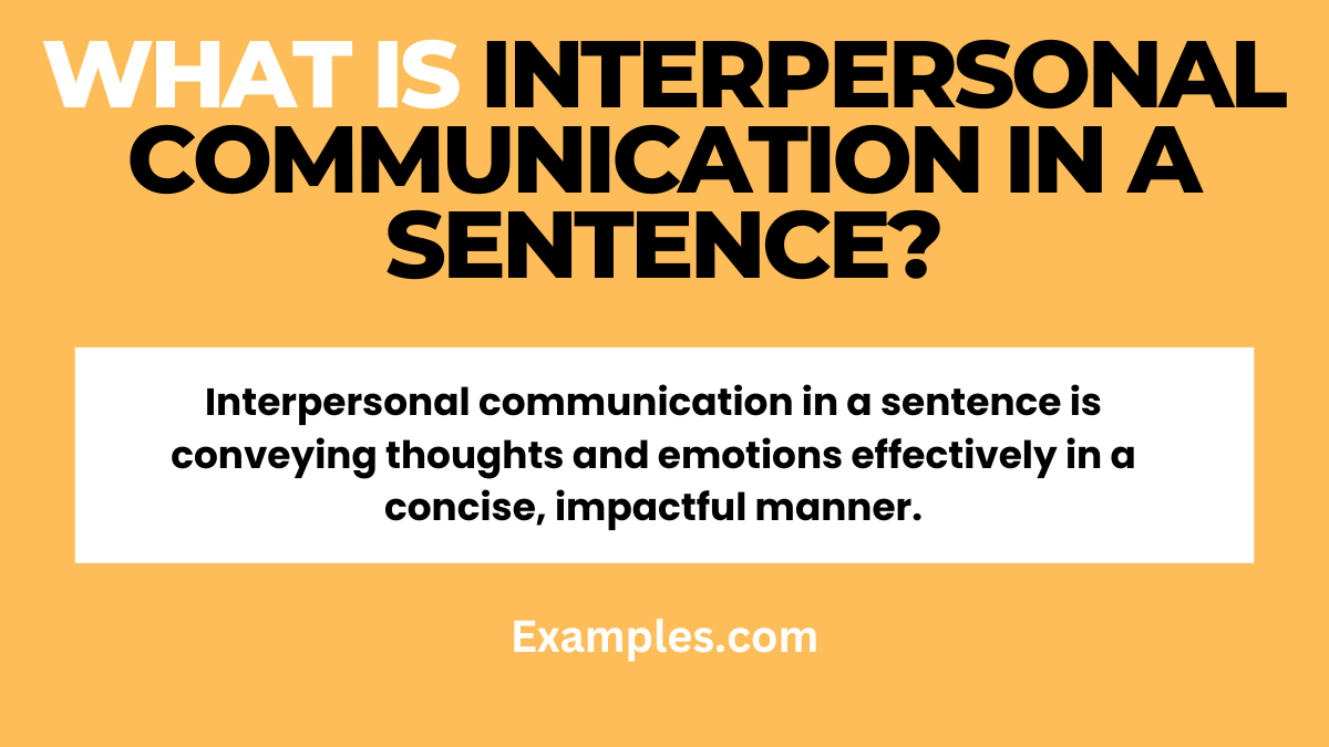 what is interpersonal communication in a sentence