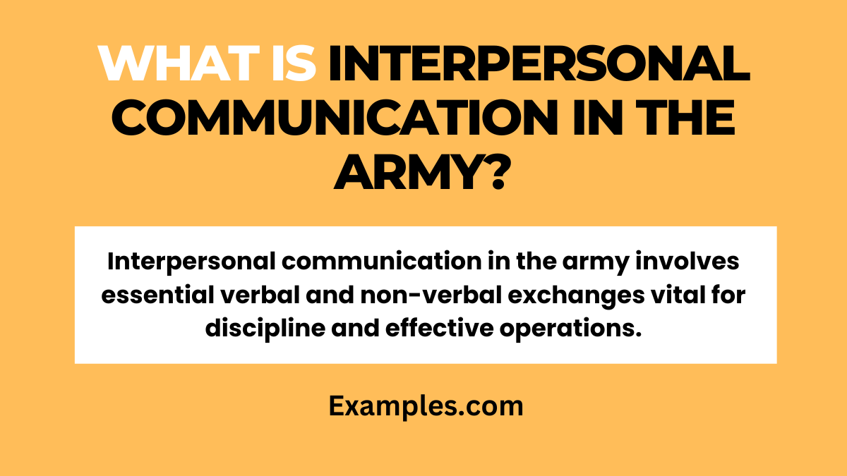 what is interpersonal communication in the army